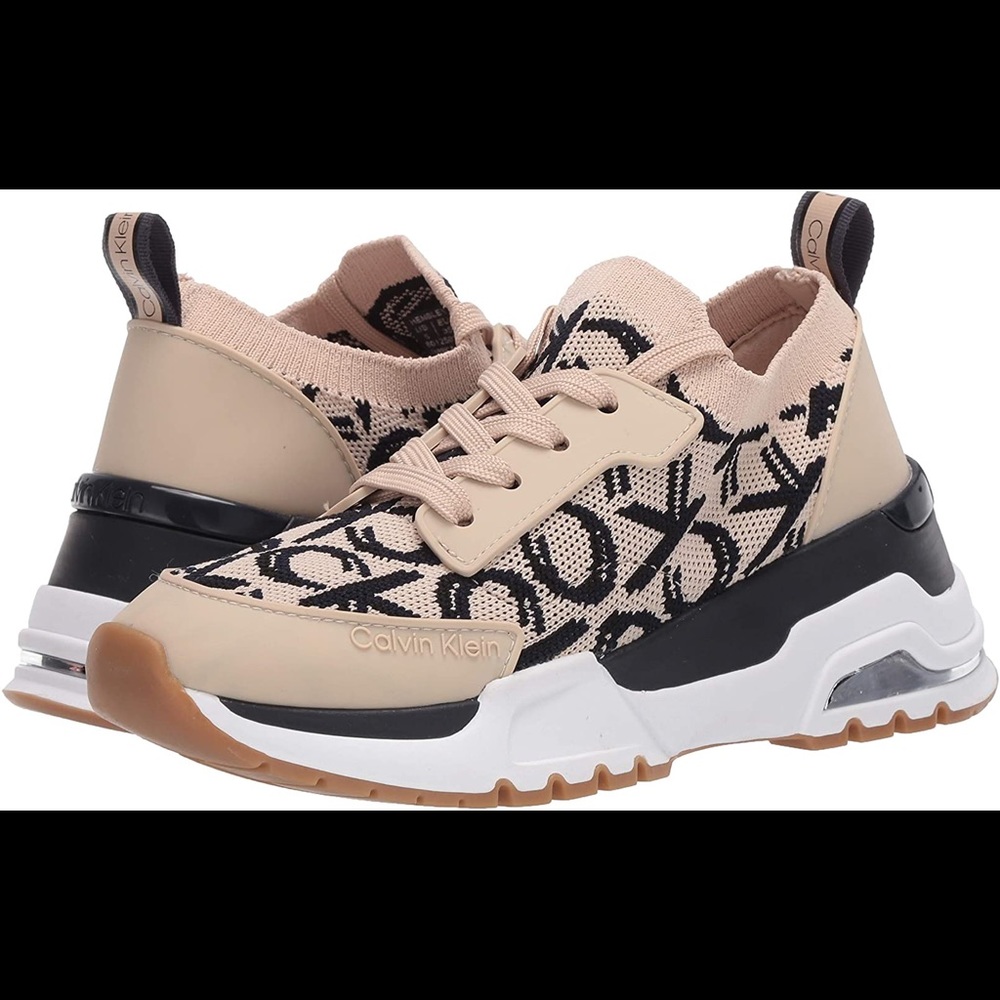 Calvin Klein monogram sneakers CK letter beige black - Picture 6 of 11